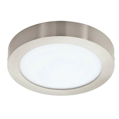 Image de Eglo connect.z Plafonnier LED connecté Fueva Z, Ø 21 cm, lampe de plafond ZigBee pour salle bains, contrôlable par appli et commande vocale, blanc chaud froid, dimmable, nickel mat, IP44