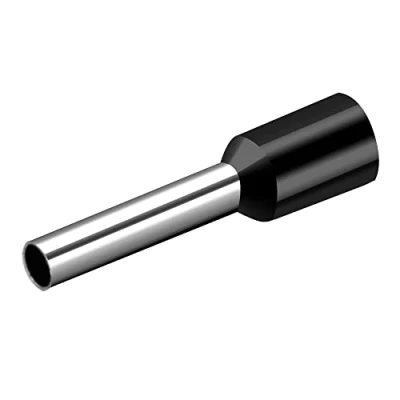 Image de Heschen Cord End terminal E2512 AWG 14/2,5 mm², fil de cuivre connecteur à sertir, vinyle isolée, Noir, Lot 1000