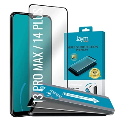 Image de JAYM Verre de Protection Premium pour Apple iPhone 13 Pro Max Plat 2.5D Garanti à Vie Renforcé 9H Ultra Résistant Qualitée supérieure Asahi Applicateur sur Mesure Inclus Neuf
