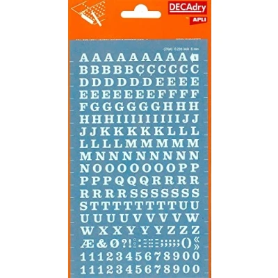 Image de Apli DDB4F Lettres et chiffres transfert blancs 6 mm 214 caractères