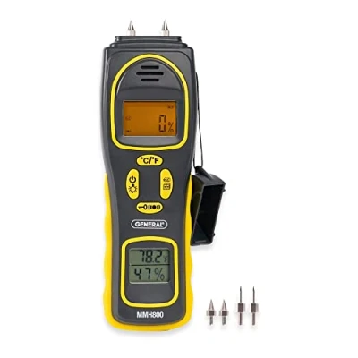 Image de General Tools Moisture Meter, Pin Type or Pinless, Temperature &amp; Humidity (MMH800)