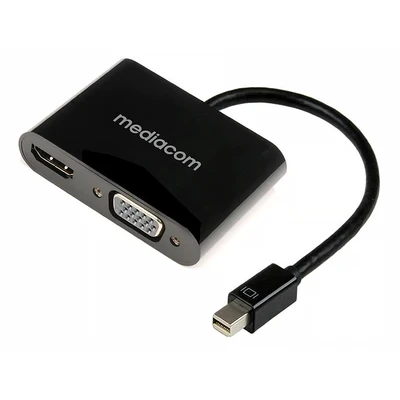 Image de Adaptateur Mediacom Mini Display Port HDMI 4K + VGA Conversion de signal vidéo Blanc