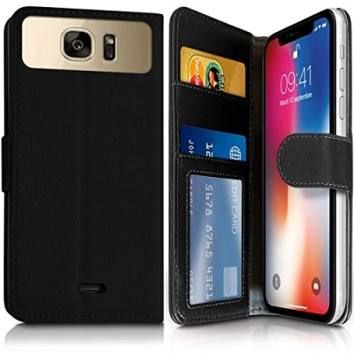 Image de KARYLAX Etui Portefeuille Noir (Ref.1 A) pour Smartphone Logicom Le Fizz