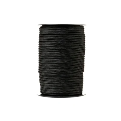 Image de SNURO Corde en Nylon (4mm, 50m, Noir) Paracorde Polyamide tressé Robuste Résistante à l&#039;usure et Solide Charge de Rupture 275kg
