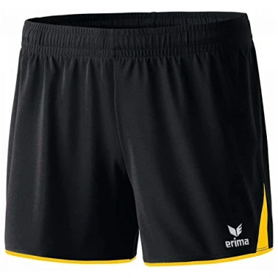 Image de Erima Short Classic 5 C Femme, Noir/Jaune, FR : 44 (Taille Fabricant 42)