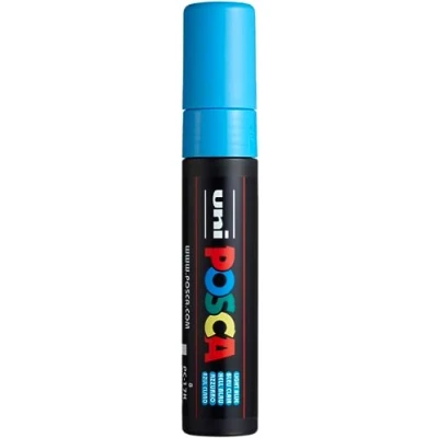 Image de Uni Ball 186353 Marqueur POSCA à pointe rectangulaire extra large, bleu clair
