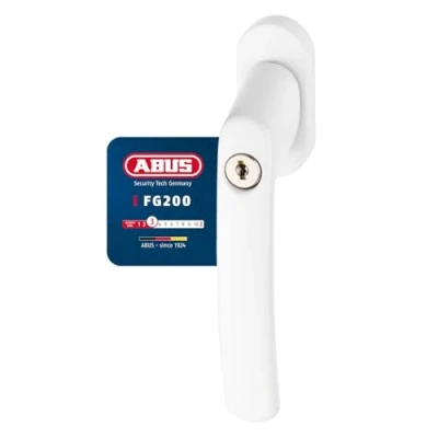 Image de ABUS Poignée de Fenêtre Verrouillable FG200 AB208 Lot 3 Bouton avec Cylindre Pression, à Verrouillage Différent Niveau Sécurité 54576 Blanc