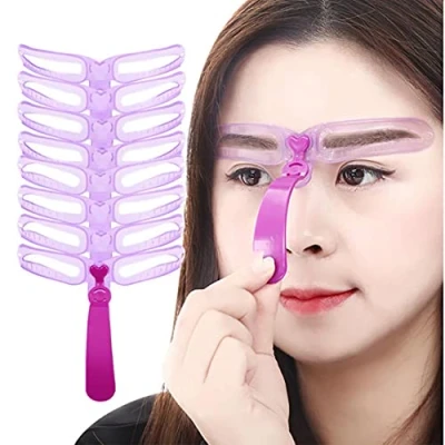 Image de Ruluti 1pc Professionnel Sourcils Pochoirs Toilettage Stencil Kit Brow Shaping Modèles Carte Dessin DIY Outils De Maquillage
