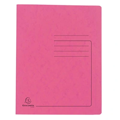Image de Exacompta Réf. 39987E 1 chemise à lamelle imprimée Iderama en carte lustrée pelliculée 355 g/m² certifiée FSC dimensions 24 x 32 cm pour documents format A4 couleur rose