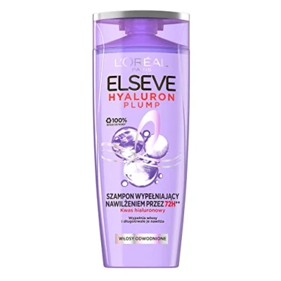 Image de L&#039;Oréal Paris Elvital Shampooing hydratant pour cheveux brillants et sains à l&#039;acide hyaluronique booster l&#039;hydratation 300 ml