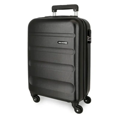 Image de ROLL ROAD Flex Valise Rigide fabriquée en ABS, Un matériau, Fermeture à Combinaison latérale, 4 Roues Doubles, Bagage Main, intérieur Pratique avec Compartiment, Noir, Talla única, Air