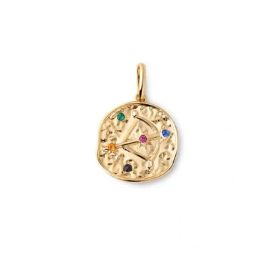 Image de SINGULARU Charm Organic Colors Zodiaque. Pendentif en laiton avec finition plaqué or 18 kt. Combinable collier. Bijoux pour femme. Sagittaire