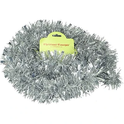 Image de Christmas Concepts® 2M Argent Chunky/Fine Tinsel Décorations d&#039;arbre De Noël