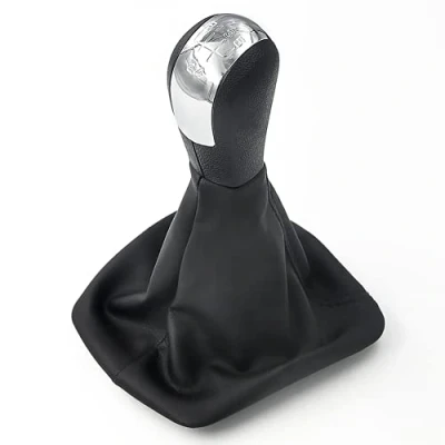 Image de Soufflet de levier vitesse pour Skoda Octavia 2 A5 A6 2004 2013 Chrome &amp; Cuir