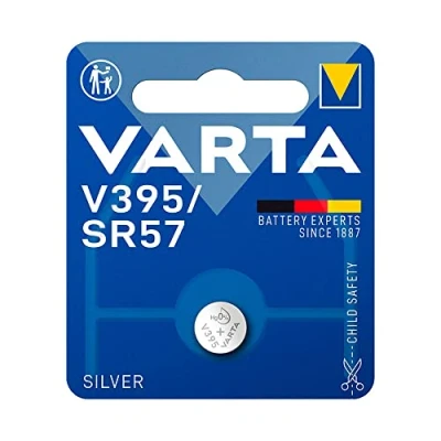 Image de Micro Pile Bouton Argent SR57 V395 1,55 V (Blister 1 unité) Ø9,5 x 2,73 mm. Idéal pour Les appareils compacts. Performance fiable et Longue durée, Indispensable Votre électronique.