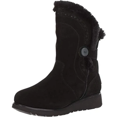 Image de Skechers Femme Keepsakes Wedge Cozy Peak Botte mi Mollet, Noir, 36 EU