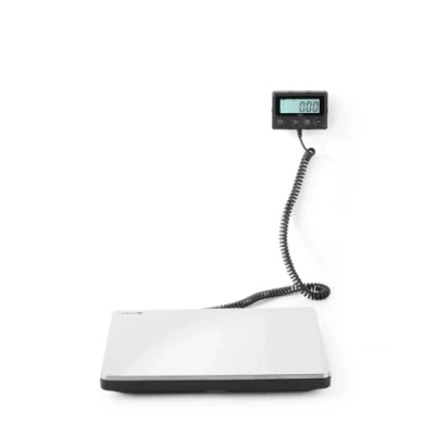 Image de HENDI Balance de cuisine numérique, écran digital LCD, haute précision, max. 200 kg, 2 piles AAA 1,5 V incluses, 298x248x(h)37 mm, acier inoxydable