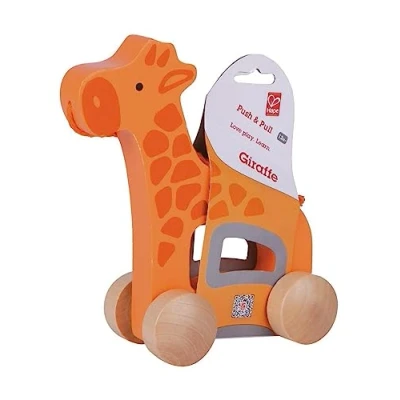 Image de Hape Girafe Jouet en Bois 1 an à Tirer Dès 12 Mois Pour Motricité, Imagination &amp; Dextérité de l&#039;Enfant et Pousser Conforme aux Normes Sécurité Adapté Petites Mains