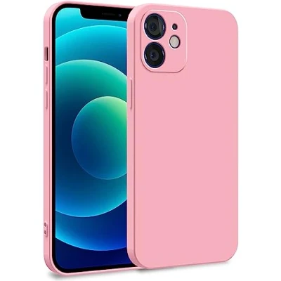 Image de MyGadget Coque Compatible avec Apple iPhone 12 Case TPU Souple &amp; Soft Doublure Microfibre Cover Protection Extra Fine Légère Rose Clair