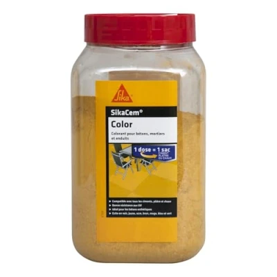 Image de SikaCem Color, Colorant en poudre pour ciment, chaux et plâtre, 400g, Jaune