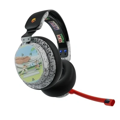 Image de Skullcandy PLYR Casque de Gaming Multiplateforme Supra Auriculaire Filaire, Perception Sonore Optimisée, Autonomie 24 h, Microphone IA, Compatible Xbox + PlayStation PC Édition Street Fighter