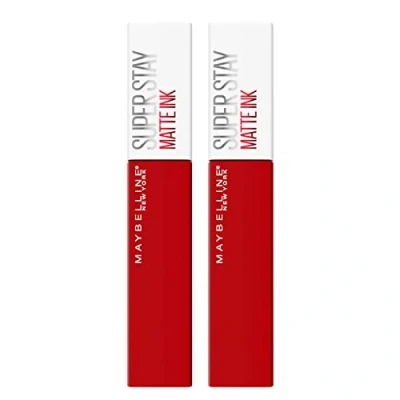 Image de 2 x Maybelline New York SuperStay Matte Ink Solide Lèvres Rouge à Liquide Couleur 340 Exhilarator