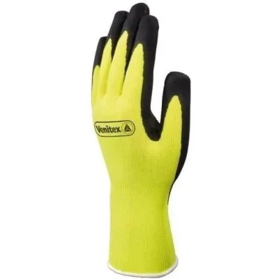 Image de Gant Tricot Polyester Fluorescent Enduction mousse Latex Jauge 13 Taille 9 Paire
