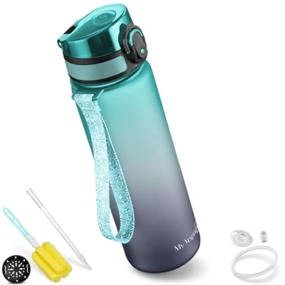 Image de My Vesperbox Minny gourde pour enfant étanche avec paille ou tamis 350ml, 500ml en tritan léger sans BPA maternelle, école