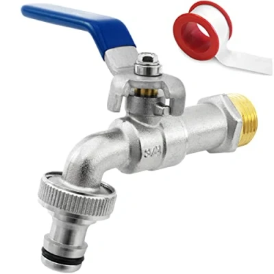 Image de SHYNE 3/4&#039;&#039; Pouce (20/27) Robinet d&#039;eau en Laiton de Qualité Supérieure, Résistant à la Rouille et au Gel + Raccord Tuyau Gratuit Ebook Pour Jardin, Machine Laver, Baril Pluie (2 Pcs)