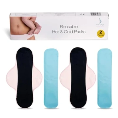 Image de First Days Maternity Lot de 2 compresses chaudes et froides réutilisables pour la récupération post partum, le soulagement l&#039;épisiotomie, des hémorroïdes, ecchymoses, etc.
