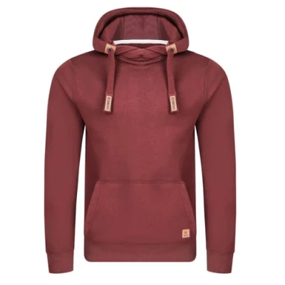 Image de Riverso RIVniklas Pull à Capuche pour Homme avec et Poche Kangourou, col croisé régulier, uni, Coton, Gris, Marron, Vert, Rouge, Bleu, Noir, S, M, L, XL, 2XL, 3XL, 4XL, 5XL Rouge XXXXL