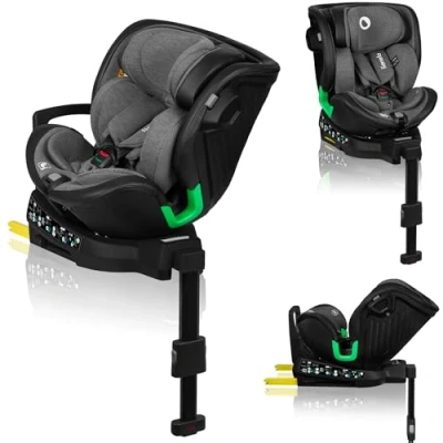 Image de Siège auto bébé évolutif LIONELO Harmony iSize 40 150cm Groupe 0+/1/2/3 Pivotant 360 ISOFIX Gris foncé