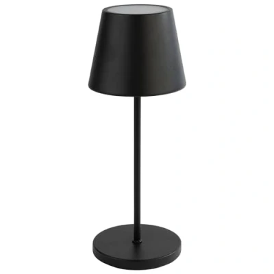 Image de APS 17002 « MERLE » Lampe de table sans fil USB C, température couleur et luminosité réglables, étanche aux éclaboussures IP 54, avec station d’accueil télécommande, noir