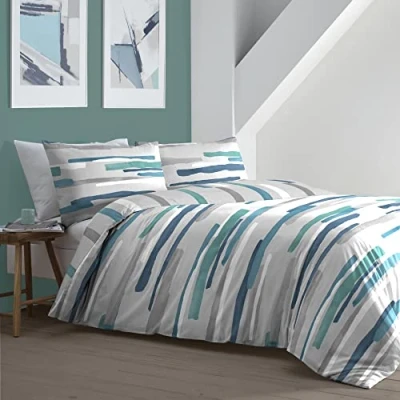 Image de Fusion Clifton Parure de Lit Simple en Bleu Sarcelle