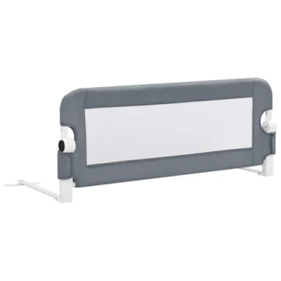 Image de vidaXL Barrière de Sécurité Lit Enfant Rail Pliable Protection Bébé Chambre à Coucher Gris 102x42 cm Polyester