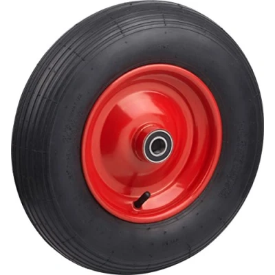 Image de Metafranc Pneu à air Ø 400 mm Chambre en butyle jante acier Type 4,80 / 4 8 Charge maximale de 250 kg Roulement billes Ensemble complet et brouette