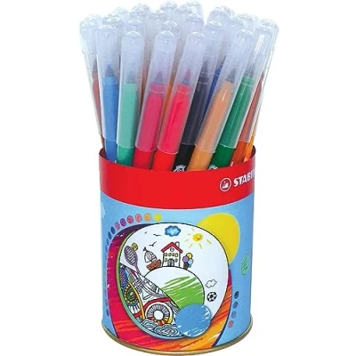 Image de Feutre de coloriage STABILO Trio A Z Pot métal x 36 feutres pointe moyenne 12 couleurs assorties