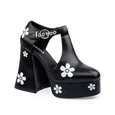 Image de LAMODA Femme Please Don&#039;t Go Chaussures de Court, Black PU, 36 EU