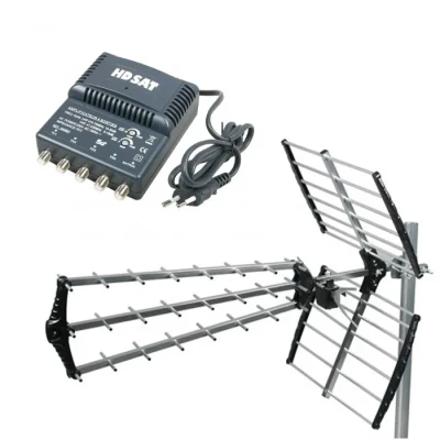 Image de HDSAT Antenne TNT Trinappe Gain 18dB + Amplificateur 4 Sorties