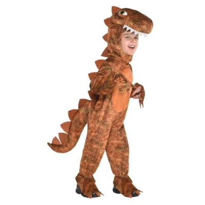 Image de amscan 9908461 Déguisements Tyrannosaure Rex Pour Enfants 6 8 Ans, Marron