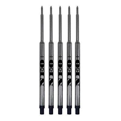 Image de Ensemble de recharges pour stylo à bille Waterman Recharge pointe moyenne. SET OF 5 BLACK INK