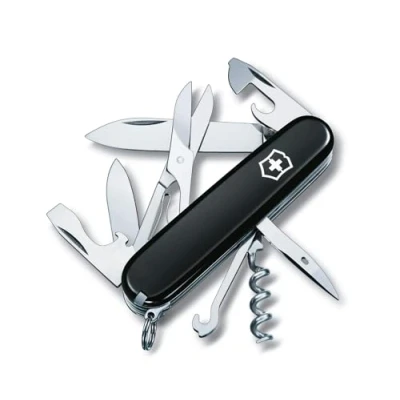 Image de Victorinox Climber Couteau de Poche Suisse, Léger, Multitool, 14 Fonctions, Tire Bouchon, Lame, Ouvre Boite, Noir