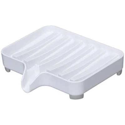 Image de Yamazaki 3249 Mist Plateau à Savon, Blanc, Résine ABS/Silicone, Minimaliste, 11 x 10 2 c m