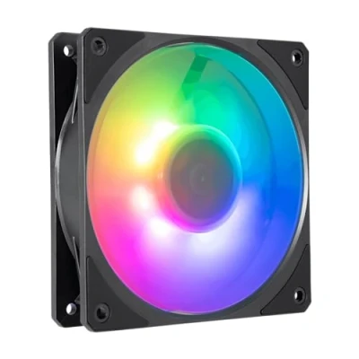 Image de Cooler Master Mobius 120P ARGB Ventilateur pour Radiateur Design Ring Blade (PWM), Roulement à Boucle Dynamique (max. 75.2CFM, 3.63 mmH2O, 30dBA), Cadre Chanfreiné Air Focus Gen 2 RGB Addressable