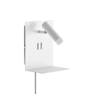 Image de LED Applique Murale Zavi avec une connexion USB (Moderne) en Blanc Métal e. a. pour Salon &amp; Salle à manger (à 2 lampes,), Applique, Lampe Murale, Eclairage, Luminaire Mural
