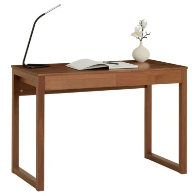 Image de IDIMEX Bureau en Bois avec 2 tiroirs Noah, Design scandinave, pin Massif Coloris Brun foncé