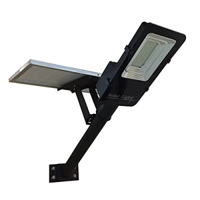 Image de JANDEI Lanterne LED 200 W solaire extérieur IP65 panneau orientable 120 LEDS 3500 lumens 6000 K blanc froid batterie lithium ion