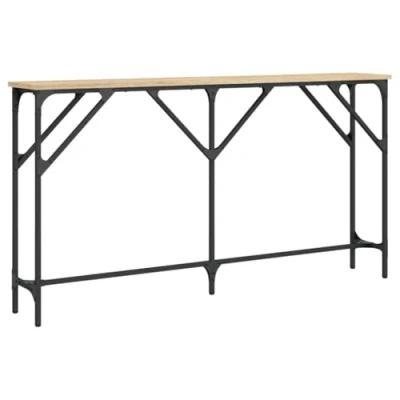 Image de vidaXL Table Console, d’Appoint avec Pieds Réglables, Bout de Canapé, Meuble d&#039;Entrée Salon, Industriel, Chêne Sonoma Bois d&#039;Ingénierie