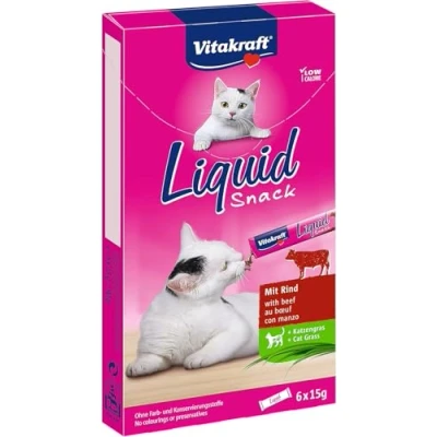 Image de Vitakraft Liquid Snack Friandises Boeuf et Herbes du Chat, 6 x 15g