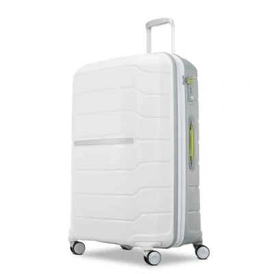 Image de Samsonite Freesform Rigide Extensible avec roulettes Doubles pour Adulte Unisexe, Blanc/Gris, Checked Large 28 inch, Freeform Hardside rotatives